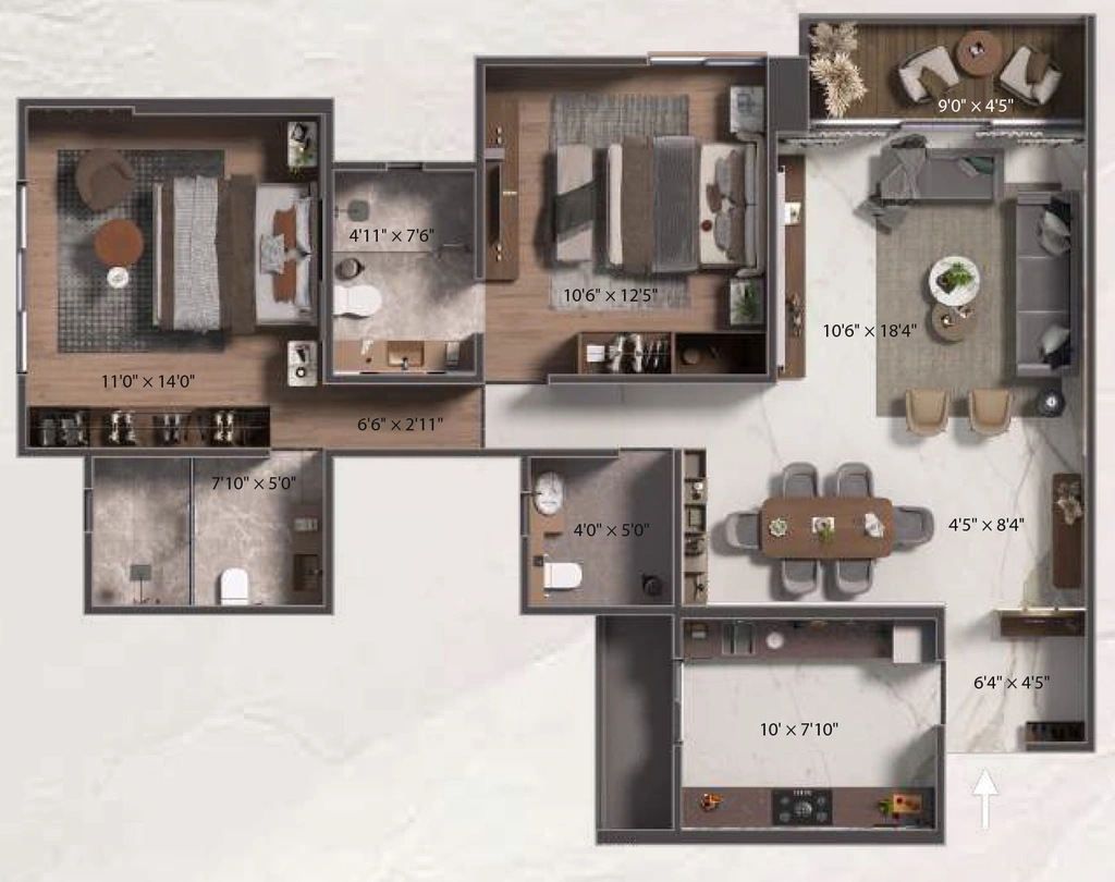 2 BHK Flat in Alphaite Azure Residences in Versova, Mumbai - Image 908995
