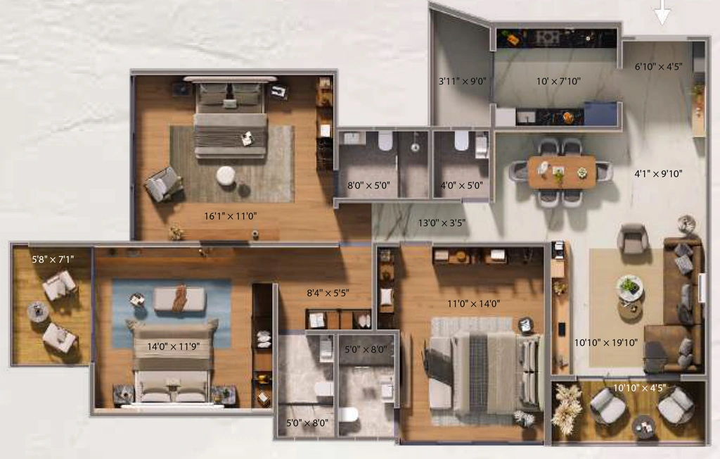 3 BHK Flat in Alphaite Azure Residences in Versova, Mumbai - Image 908996