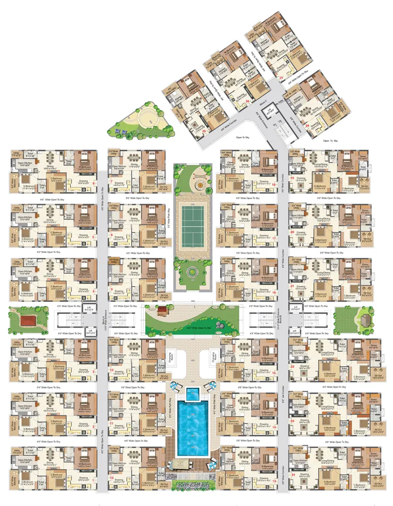 Floor Plan of Pranavas Lotus Park in Kondapur, Hyderabad - Image 378304