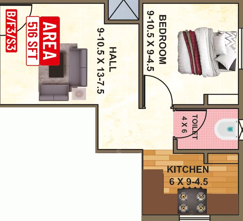 1 BHK Flat in Crest Quinn in Anakaputhur, Chennai - Image 907208