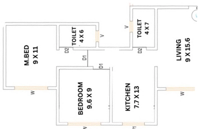 2 BHK Flat in Sai Pearl Complex in Dombivli East, Thane - Image 908677