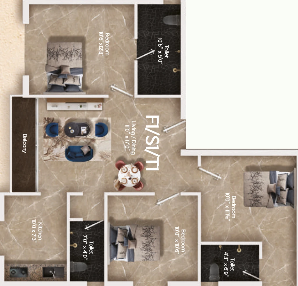 3 BHK Flat in KVR Sree Viruksha in Kolathur, Chennai - Image 907226