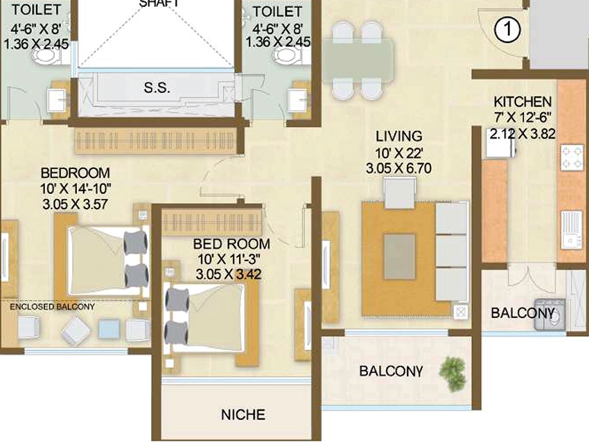 2 BHK Flat in Embassy Park in Panvel, Navi Mumbai - Image 907238