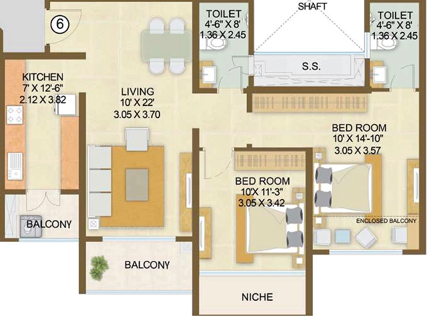 2 BHK Flat in Embassy Park in Panvel, Navi Mumbai - Image 907239
