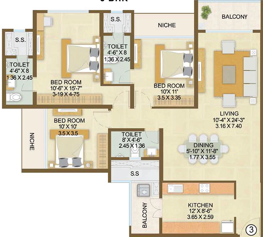 3 BHK Flat in Embassy Park in Panvel, Navi Mumbai - Image 907240
