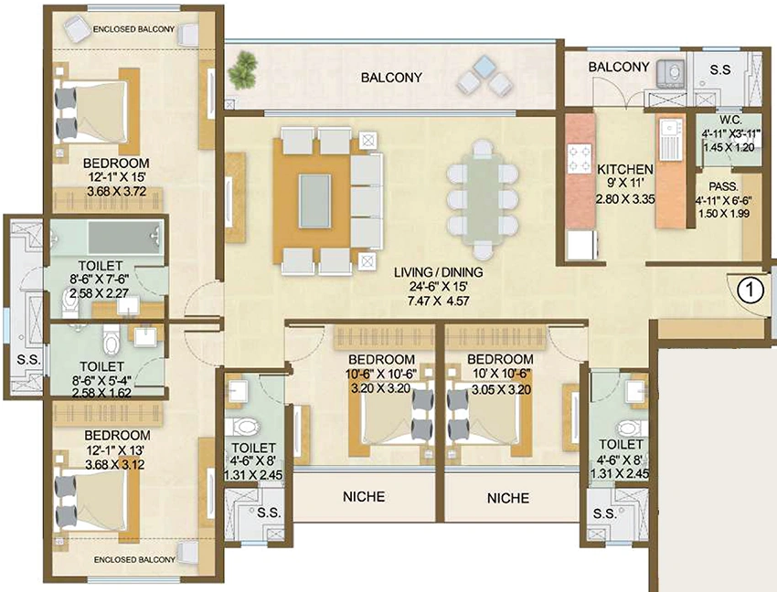 4 BHK Flat in Embassy Park in Panvel, Navi Mumbai - Image 907241