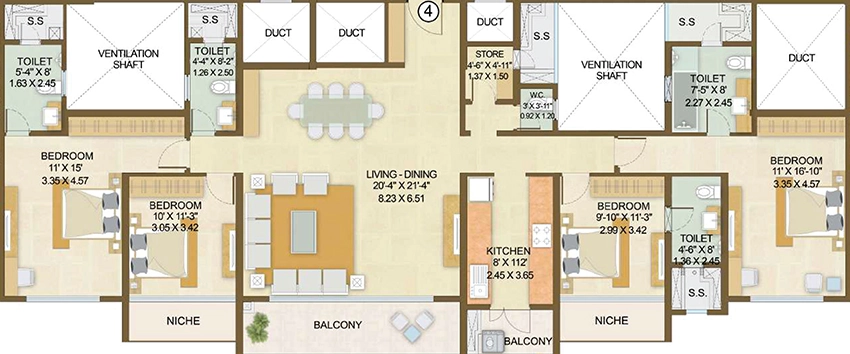 4 BHK Flat in Embassy Park in Panvel, Navi Mumbai - Image 907242