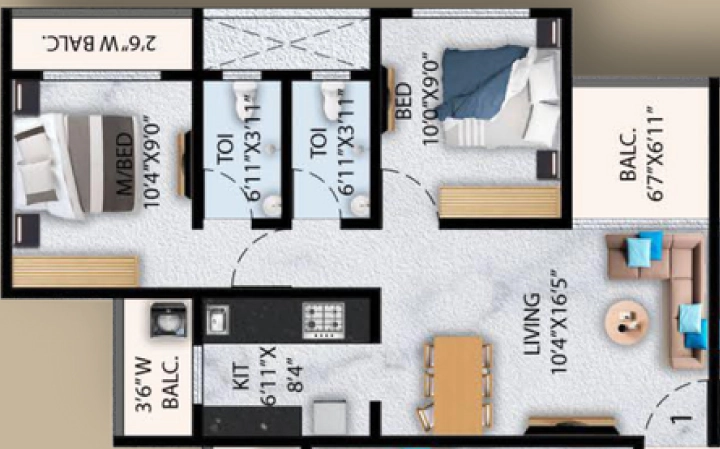 2 BHK Flat in Nayantara Kuber Heights in Dombivli East, Thane - Image 908680