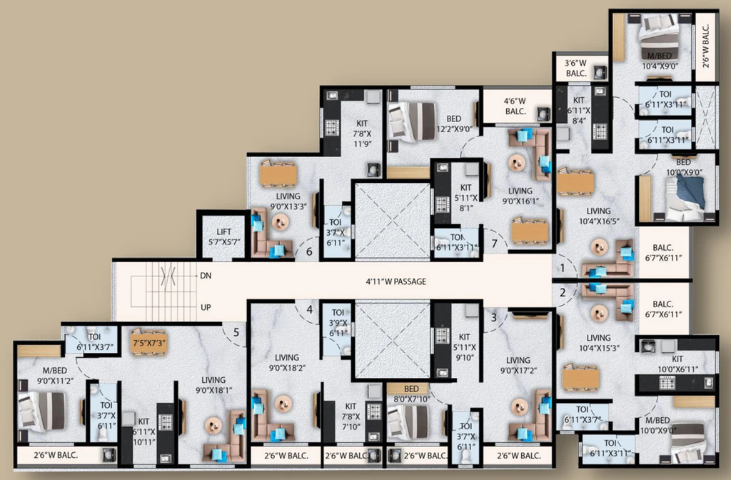 Floor Plan of Nayantara Kuber Heights in Dombivli East, Thane - Image 381461