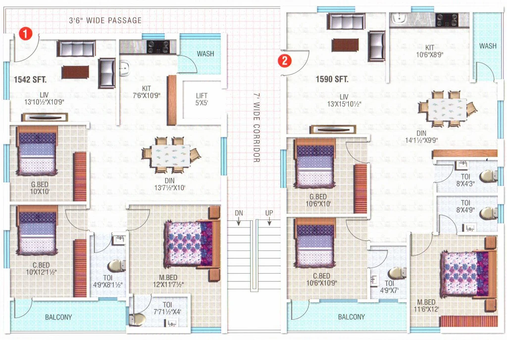 Floor Plan of Jyothis Lake View in Madhapur, Hyderabad - Image 378482