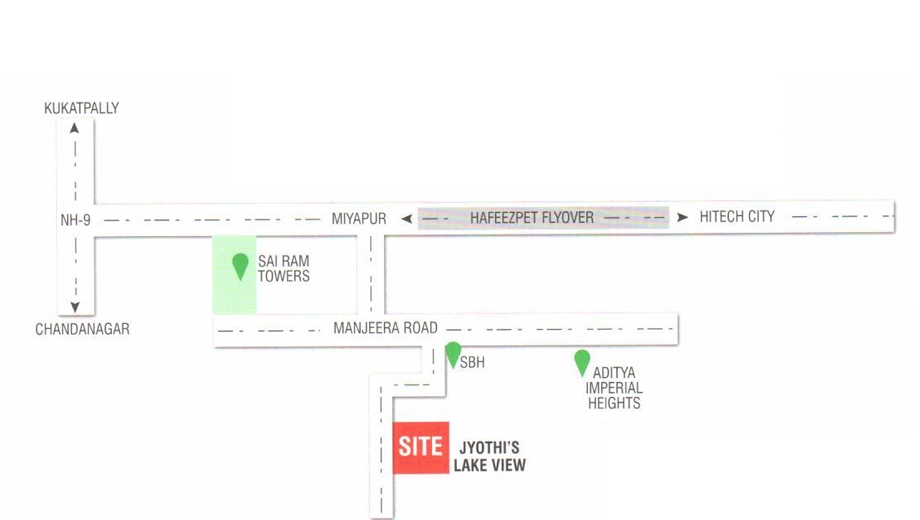 Location of Jyothis Lake View in Madhapur, Hyderabad - Image 378486