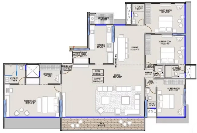 4 BHK Flat in Jet Ananta in Andheri West, Mumbai - Image 909031