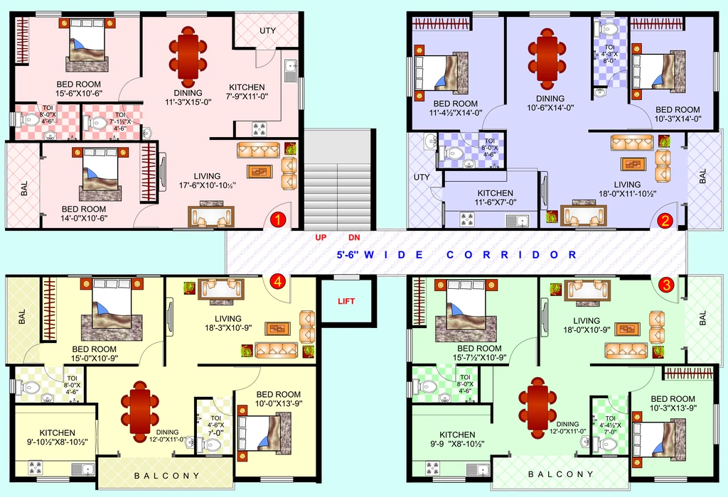 Floor Plan of Koumudi Mansion in Kondapur, Hyderabad - Image 378495
