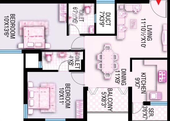 2 BHK Flat in Sri Sreenivasa Crescent Heights in Sholinganallur, Chennai - Image 907263