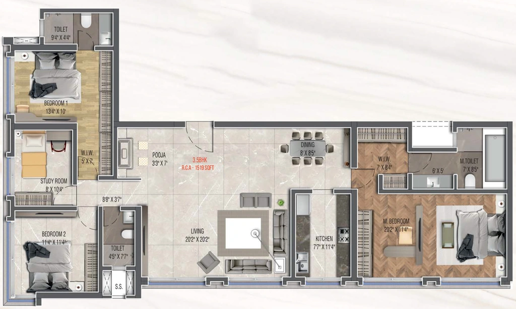3 BHK Flat in Aarsh Parshwa Darshan Phase 1 in Andheri West, Mumbai - Image 908292