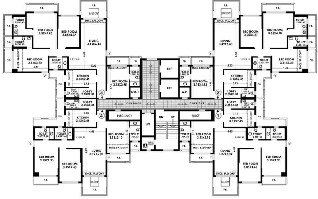 Floor Plan of K Raheja Classique in Andheri West, Mumbai - Image 382325