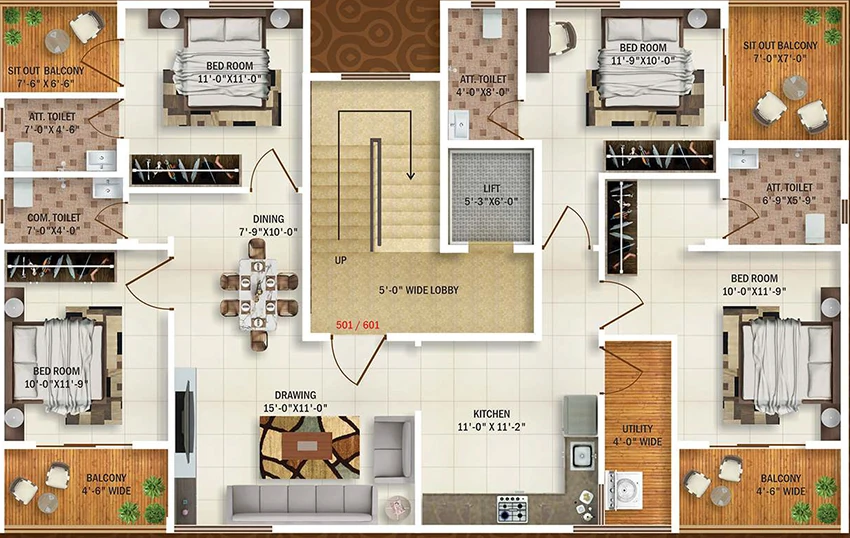4 BHK Flat in JK Alisha in Koradi Road, Nagpur - Image 907269