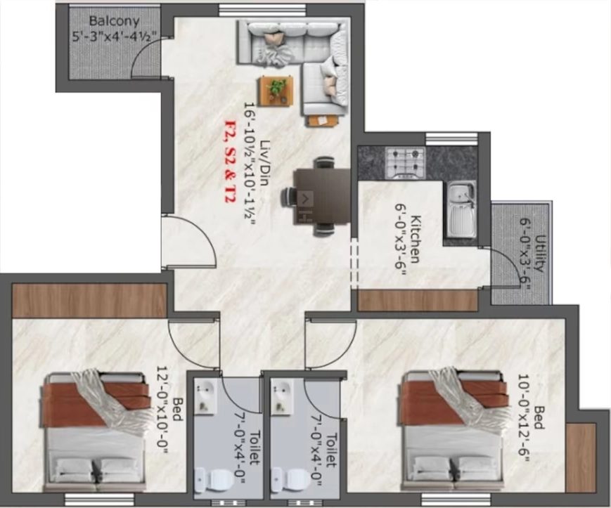 2 BHK Flat in AV Brindavanam in Guduvancheri, Chennai - Image 907274