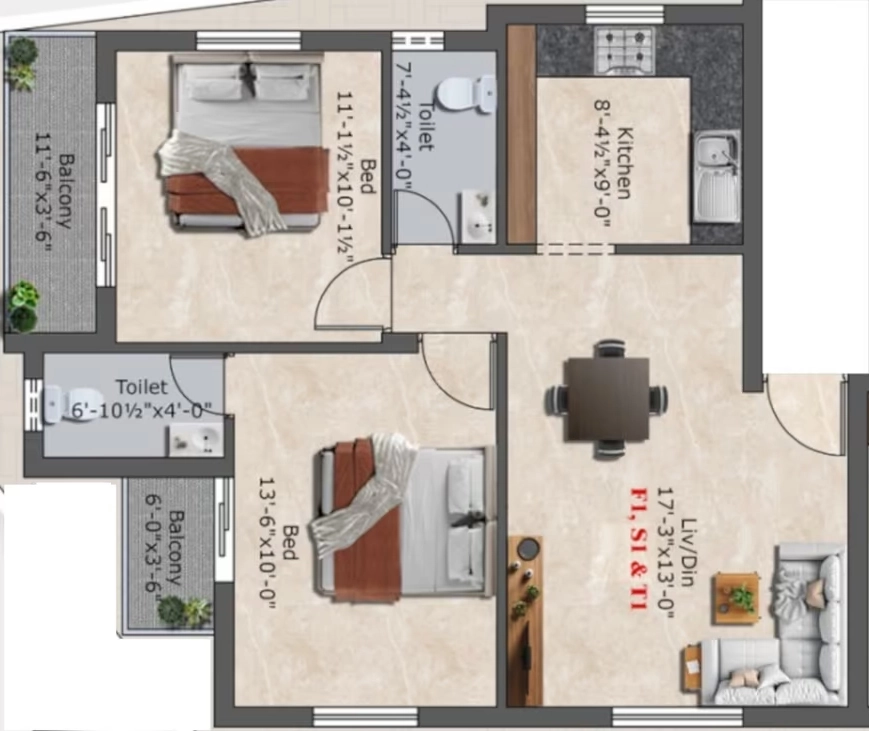 2 BHK Flat in AV Brindavanam in Guduvancheri, Chennai - Image 907275
