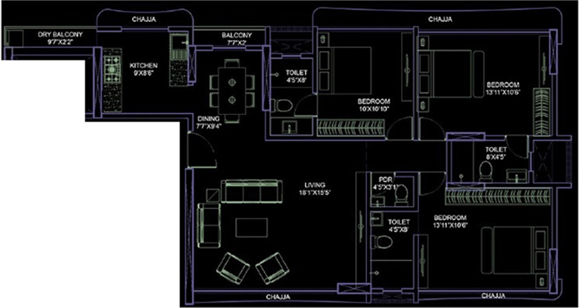 3 BHK Flat in Sayaji Mio Solace in Khar West, Mumbai - Image 907277