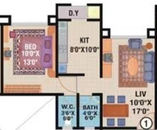 1 BHK Flat in Sagar City Caribbean in Andheri West, Mumbai - Image 909060