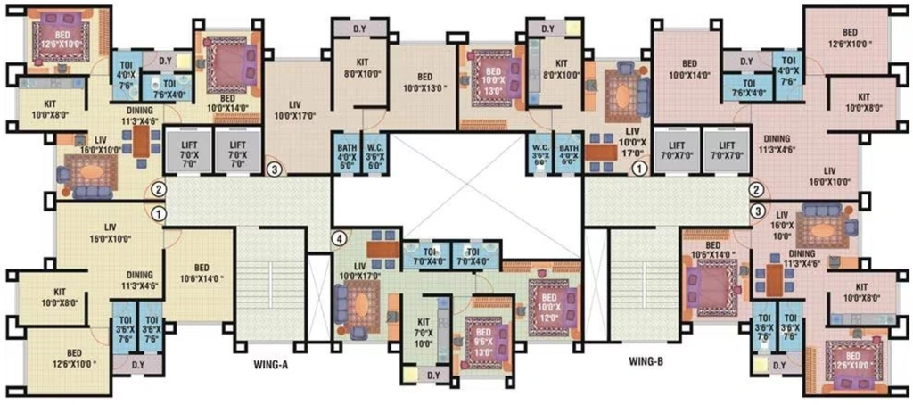 Floor Plan of Sagar City Caribbean in Andheri West, Mumbai - Image 382392
