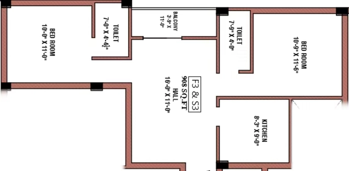 2 BHK Flat in HP Dharshini Enclave in Medavakkam, Chennai - Image 907281