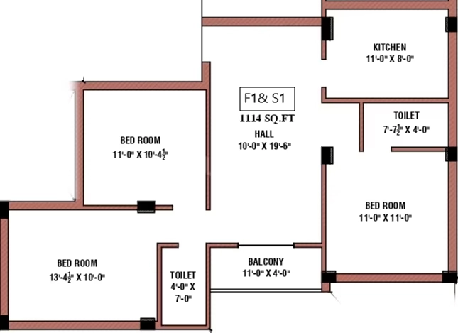 3 BHK Flat in HP Dharshini Enclave in Medavakkam, Chennai - Image 907282