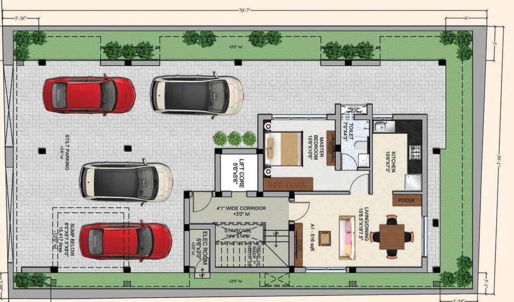 Master Plan of Dharshini LTS Enclave in Thiruvanmiyur, Chennai - Image 378257