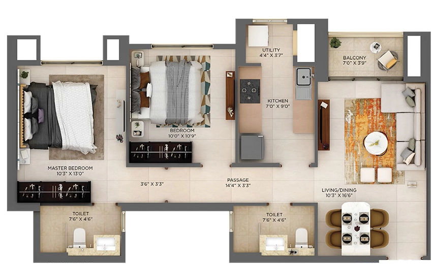 2 BHK Flat in Hiranandani Golden Willows in Panvel, Navi Mumbai - Image 907301