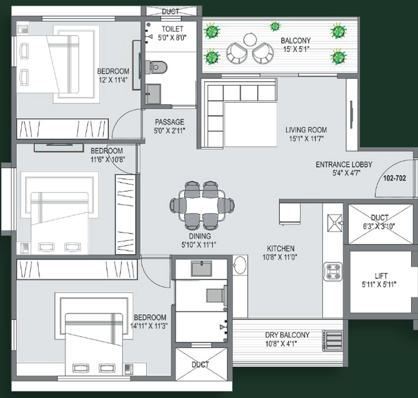 3 BHK Flat in Malhar Serenity in Baner, Pune - Image 907312