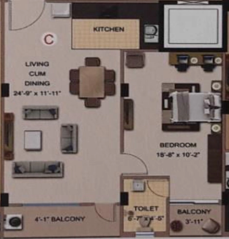 1 BHK Flat in Gajpati Vac Rainbows in Howrah, Kolkata - Image 907325