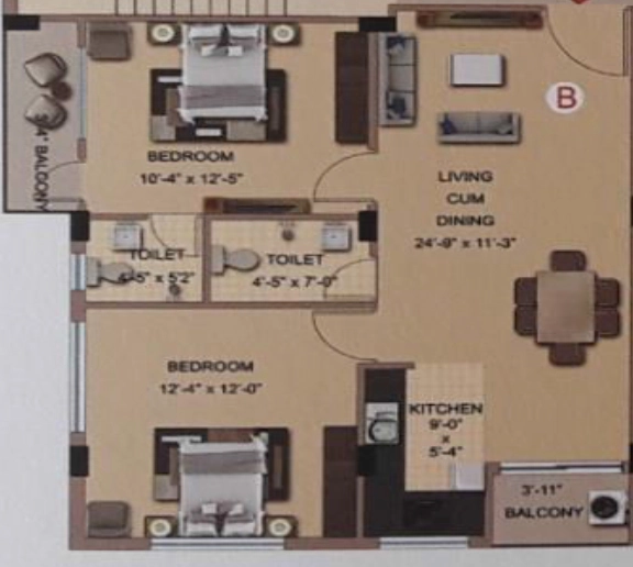 2 BHK Flat in Gajpati Vac Rainbows in Howrah, Kolkata - Image 907326