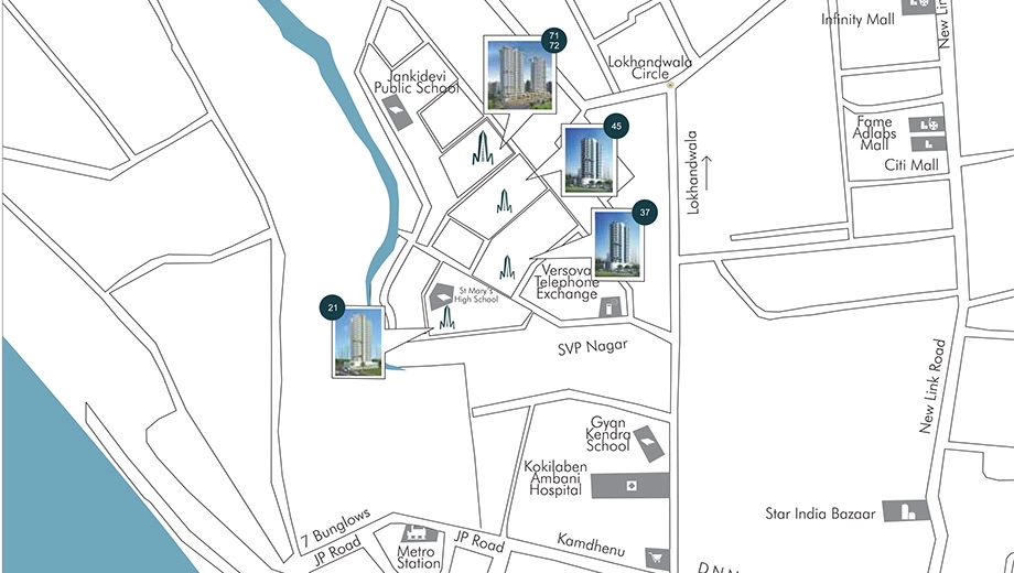 Location of Neminath Ocean View in Andheri West, Mumbai - Image 380792