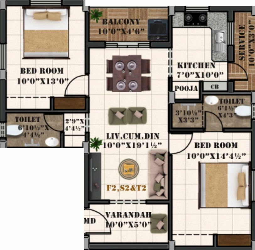 2 BHK Flat in BN Sivabootham in Vanagaram, Chennai - Image 907328
