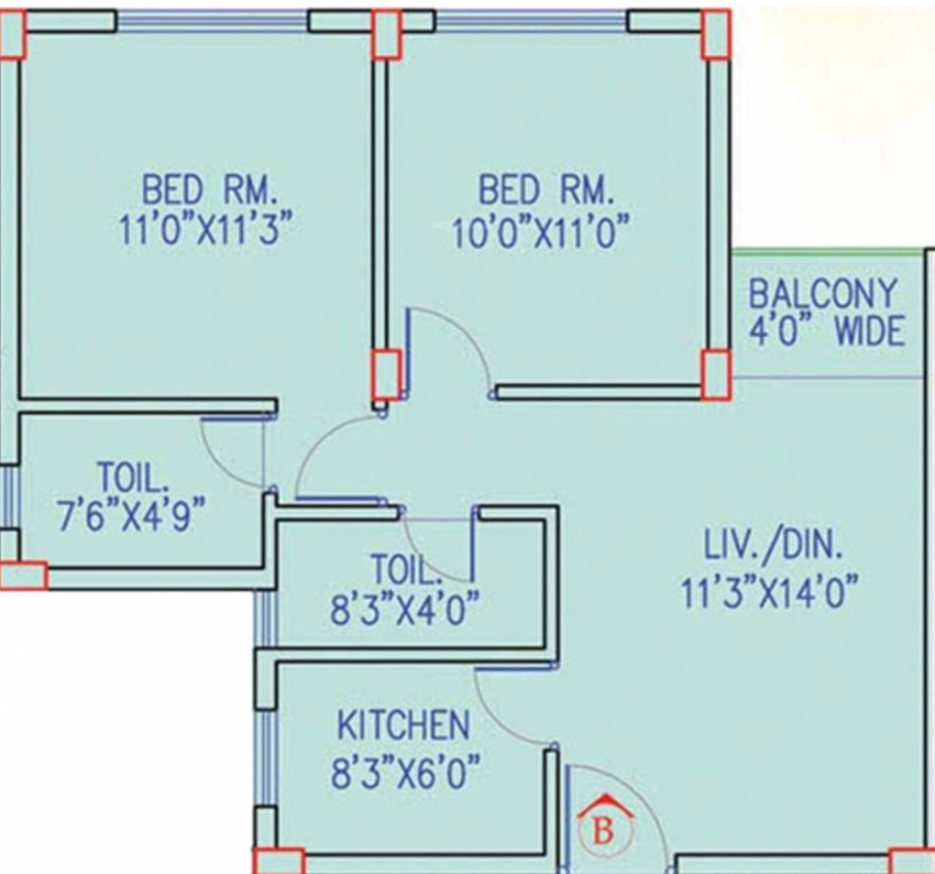 2 BHK Flat in BG Bally Lake County in Bally, Kolkata - Image 907381