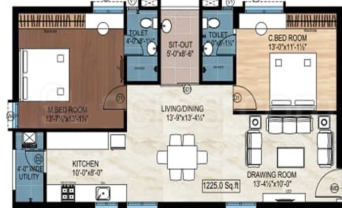 2 BHK Flat in Suvela Sai Shradha in Kondapur, Hyderabad - Image 907448