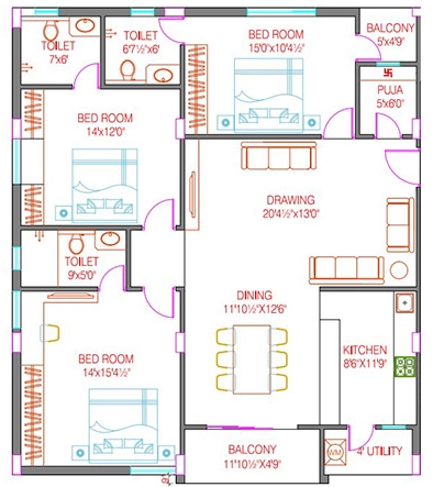 3 BHK Flat in Surya Pride Hyderabad in Begumpet, Hyderabad - Image 907447