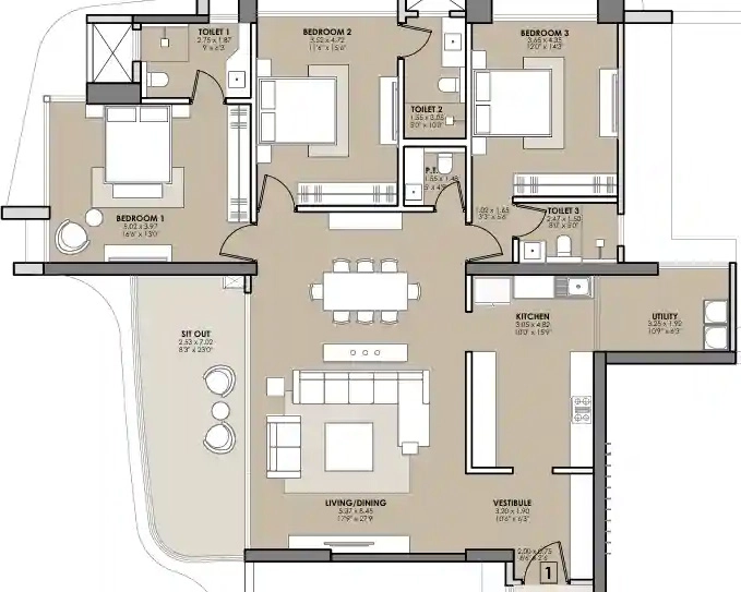 3 BHK Flat in Viceroy Visava in Andheri West, Mumbai - Image 908431