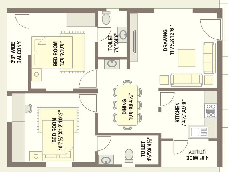 2 BHK Flat in Alekhya Crossandra in Madhapur, Hyderabad - Image 907465