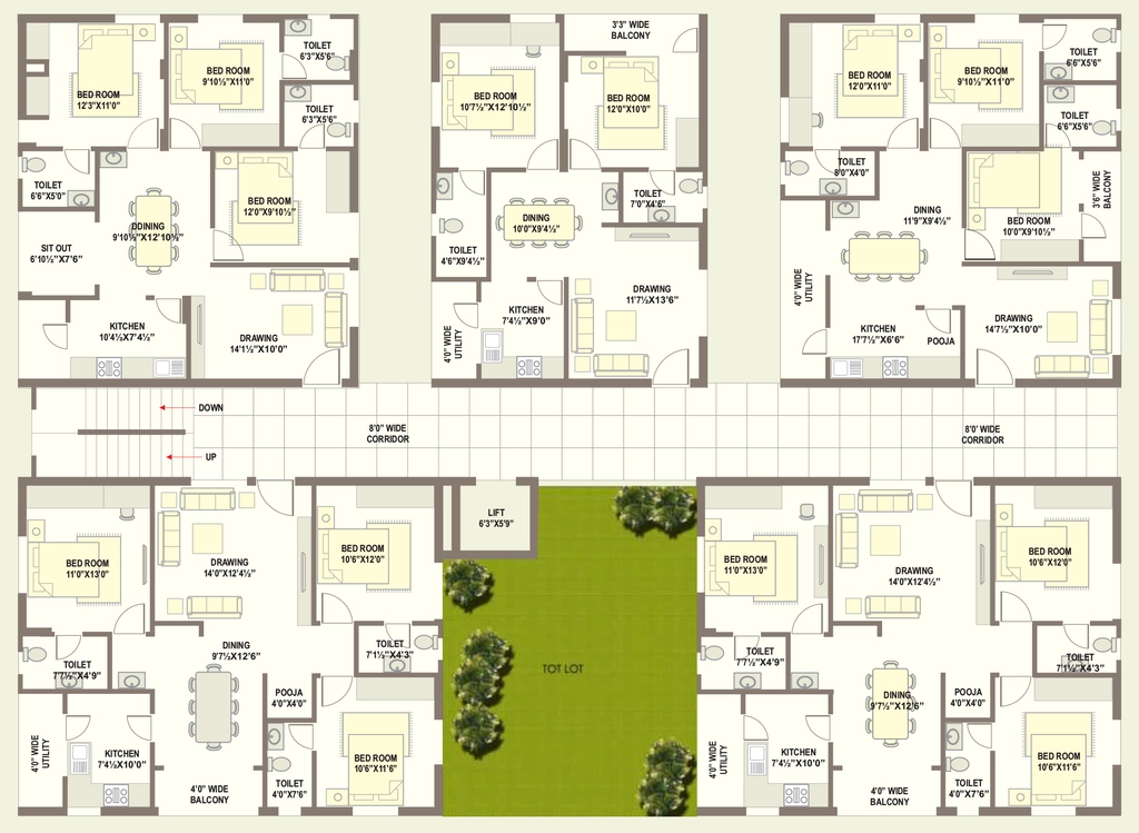 Floor Plan of Alekhya Crossandra in Madhapur, Hyderabad - Image 378661