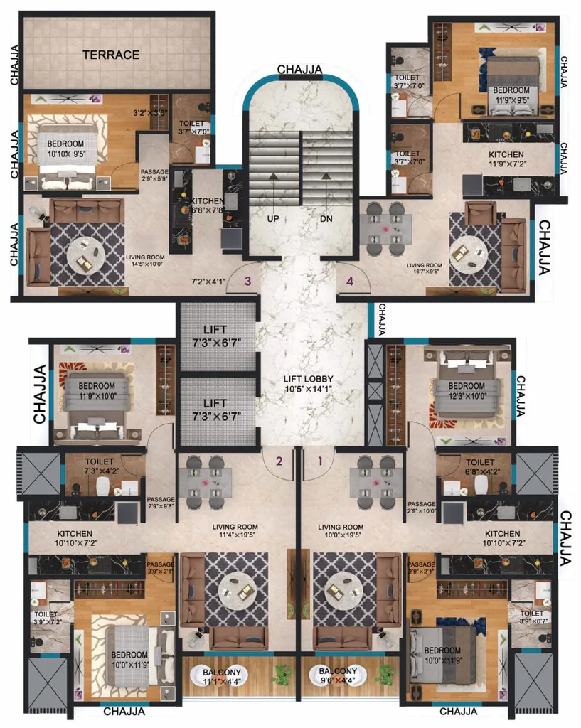 Floor Plan of Orchid Aarambh in Andheri West, Mumbai - Image 382815