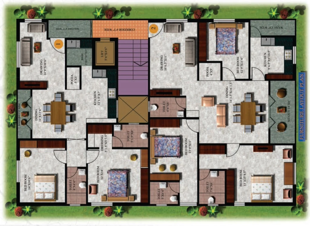 Floor Plan of Atharva Springs in Madhapur, Hyderabad - Image 378678