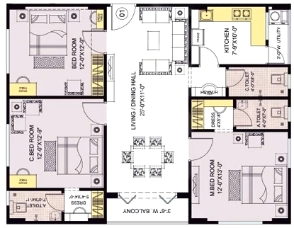 3 BHK Flat in Bluestone Buckingham in Madhapur, Hyderabad - Image 907468