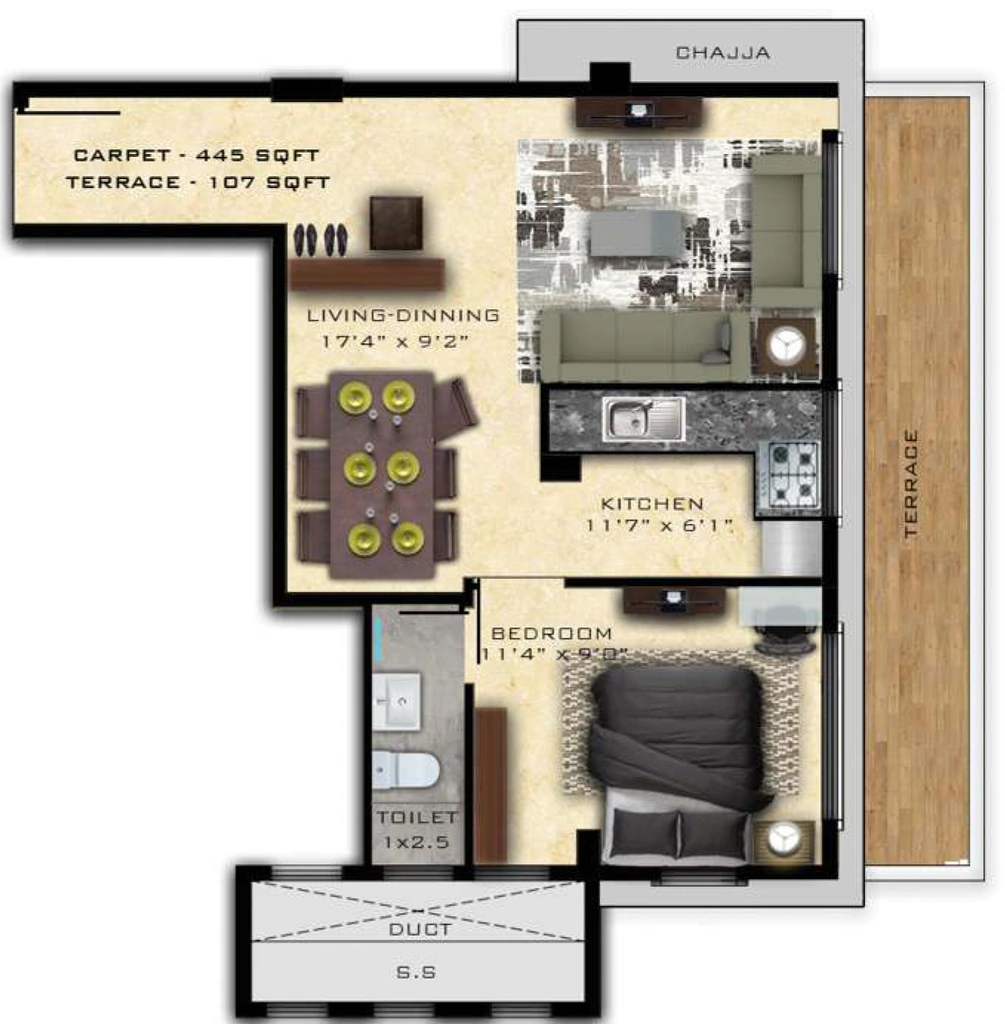 1 BHK Flat in Nirmaan Shivneri CHSL in Andheri West, Mumbai - Image 908385