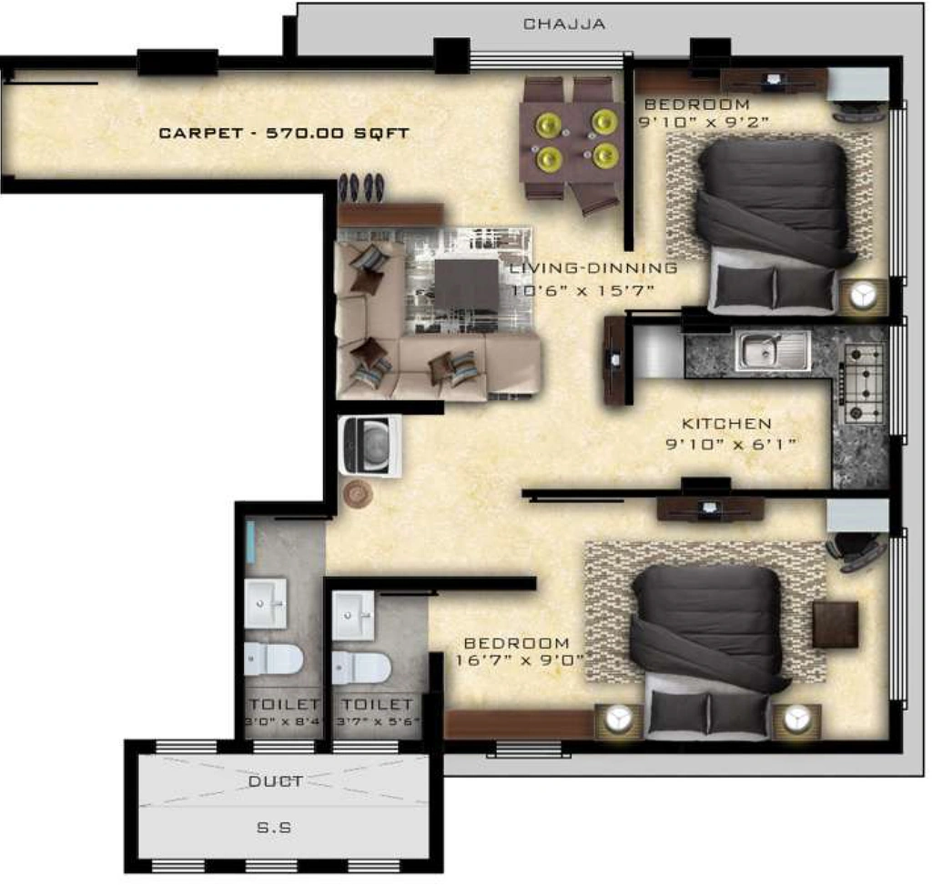 2 BHK Flat in Nirmaan Shivneri CHSL in Andheri West, Mumbai - Image 908386