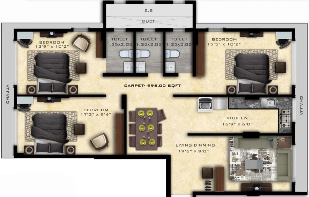 3 BHK Flat in Nirmaan Shivneri CHSL in Andheri West, Mumbai - Image 908387