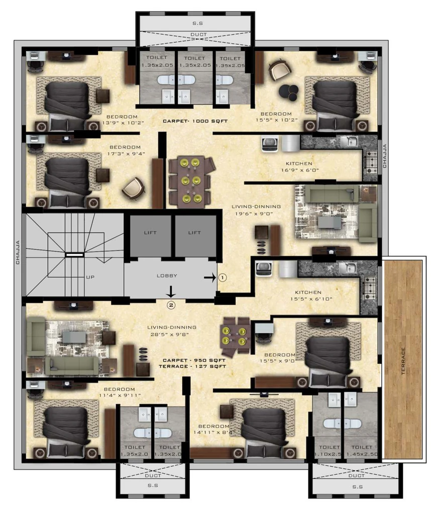 Floor Plan of Nirmaan Shivneri CHSL in Andheri West, Mumbai - Image 380805