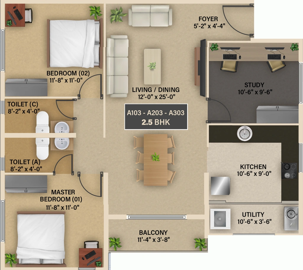 2.5 BHK Flat in Blucon Sunrise in Valasaravakkam, Chennai - Image 907393