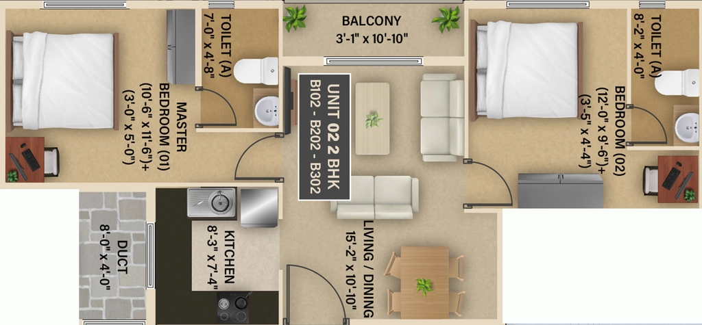 2 BHK Flat in Blucon Sunrise in Valasaravakkam, Chennai - Image 907390